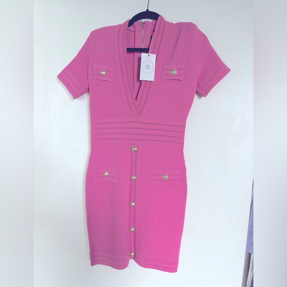 NEW SOLD OUT BELLA BARNETT Naima Mini Knit Bodycon Button Dress Size Small NWT